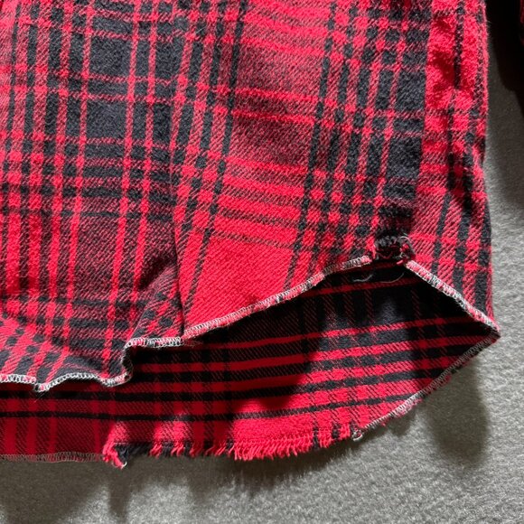 Saddle King Western Pearl Snap Flannel Shirt Men's M Red Plaid Thick Long Sleeve - Picture 5 of 9